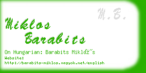 miklos barabits business card